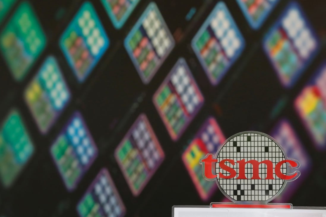 A TSMC logo is seen at its headquarters in Hsinchu, Taiwan. Photo: Reuters