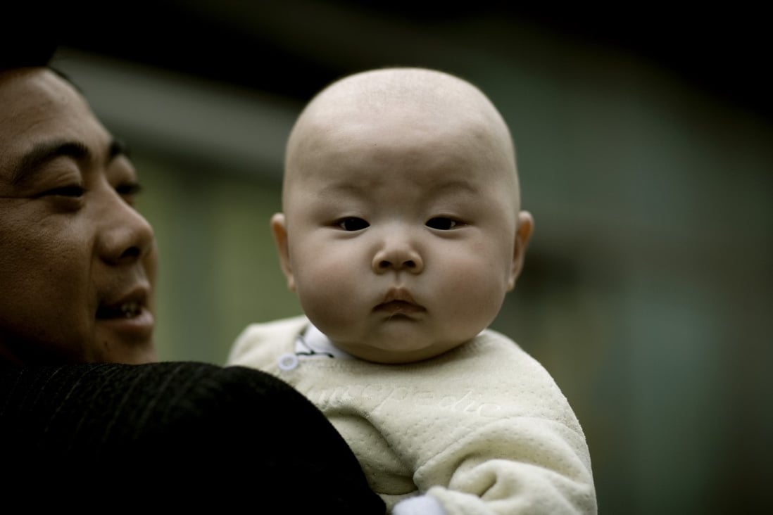 Some parents in China have taken to using helmets and moulds to make sure their babies have round heads. Photo: Getty Images