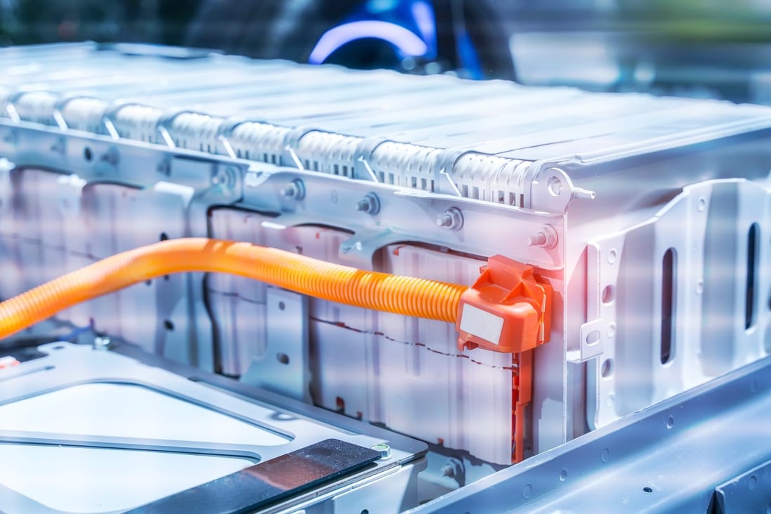 Electric vehicle lithium battery pack and power connections. Photo: Shutterstock