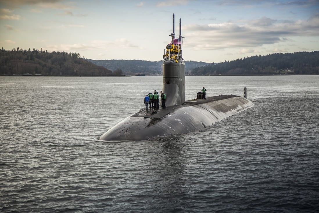 The Seawolf-class fast-attack submarine USS Connecticut departs Puget Sound Naval Shipyard for sea trials in December 2016. Photo: US Navy via AP