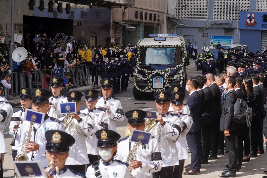 Lam Yuen-yee’s funeral was held with full honours in Hung Hom on Tuesday. Photo: Sam Tsang