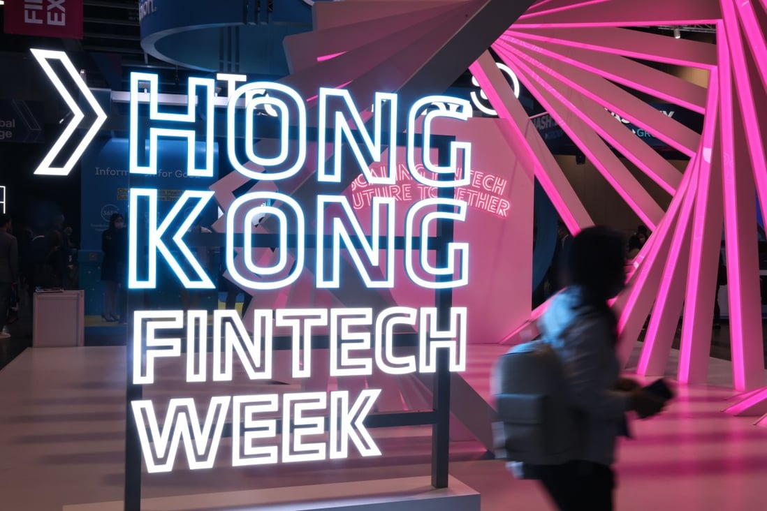 The first day of the 2021 Hong Kong FinTech Week at the Hong Kong Convention and Exhibition Centre in Wan Chai on 3 November 2021. Photo: K. Y. Cheng