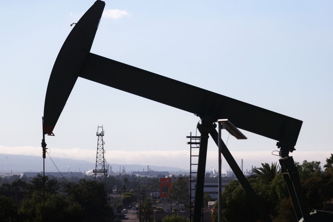 An oil pumpjack stands idle in Long Beach, California, potentially leaking methane gas. More than 100 countries have signed a commitment to reduce their methane emissions by at least 30 per cent by 2030. Photo: AFP