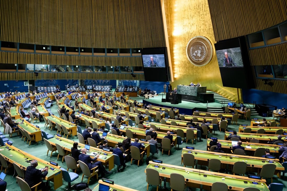 The United States was among 55 countries that voted against China’s resolution at the UN General Assembly. Photo: Xinhua