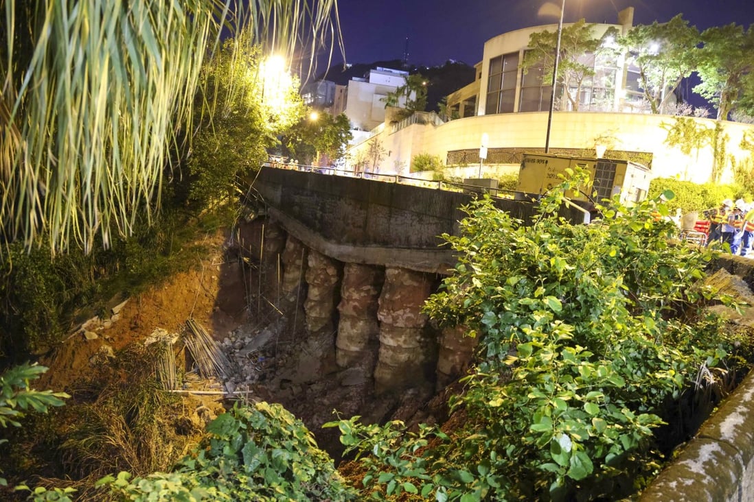Underground water pipe bursts, triggers landslide in Hong Kong’s