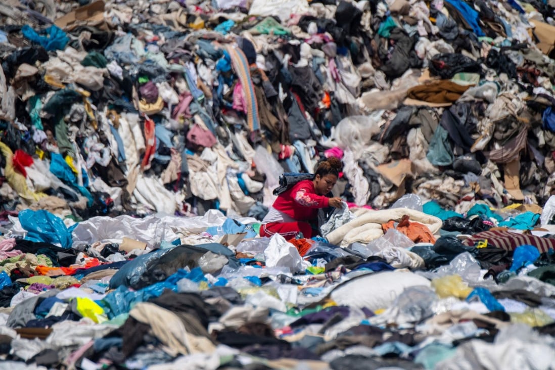 A mountain of discarded clothes in the Atacama Desert, Chile. Photo: AFP