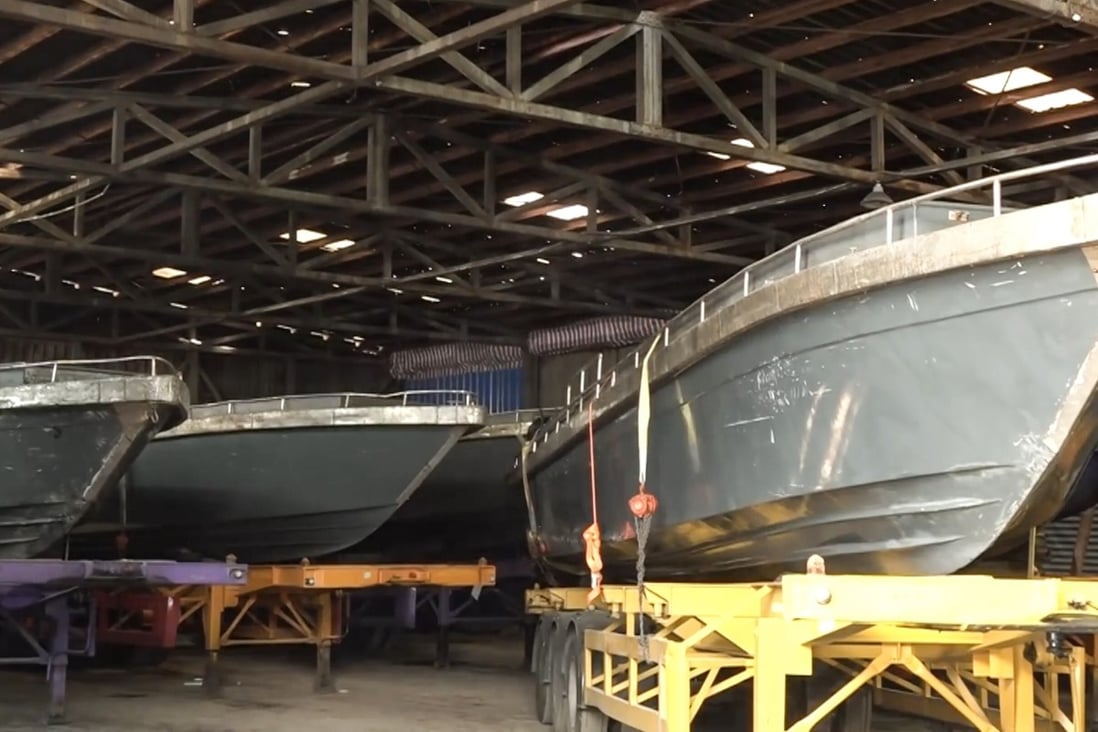 Hong Kong police seized 10 modified speedboats in a Thursday raid aimed at alleged smugglers. Photo: RTHK