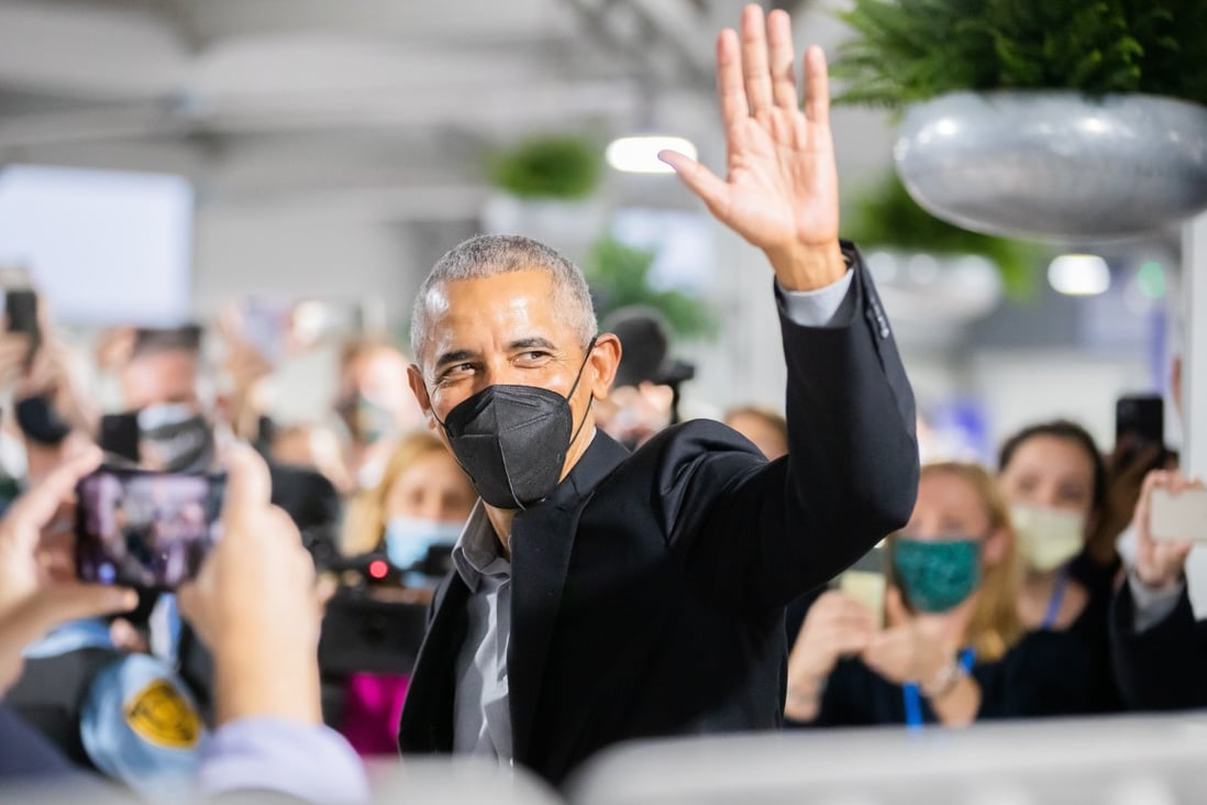 Former US president Barack Obama arrives at the COP26 summit. Photo: dpa