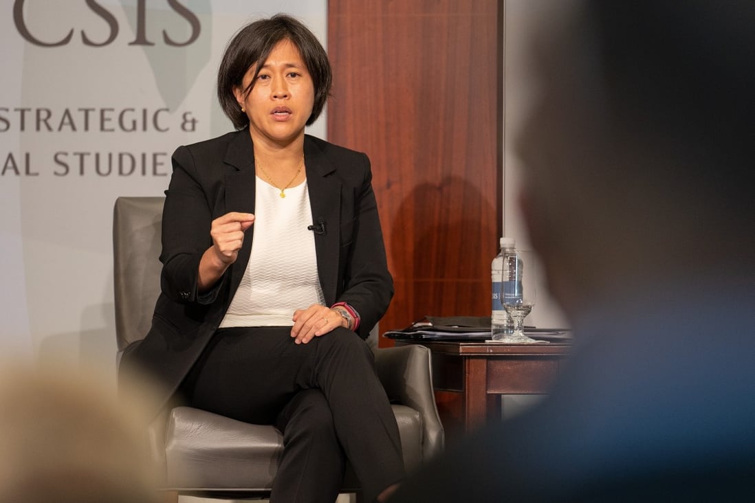 US Trade Representative Katherine Tai said the Biden administration is getting traction with China in talks over Beijing’s compliance with a Trump-era trade deal, but she declined to predict an outcome while discussions continue. Photo: Bloomberg
