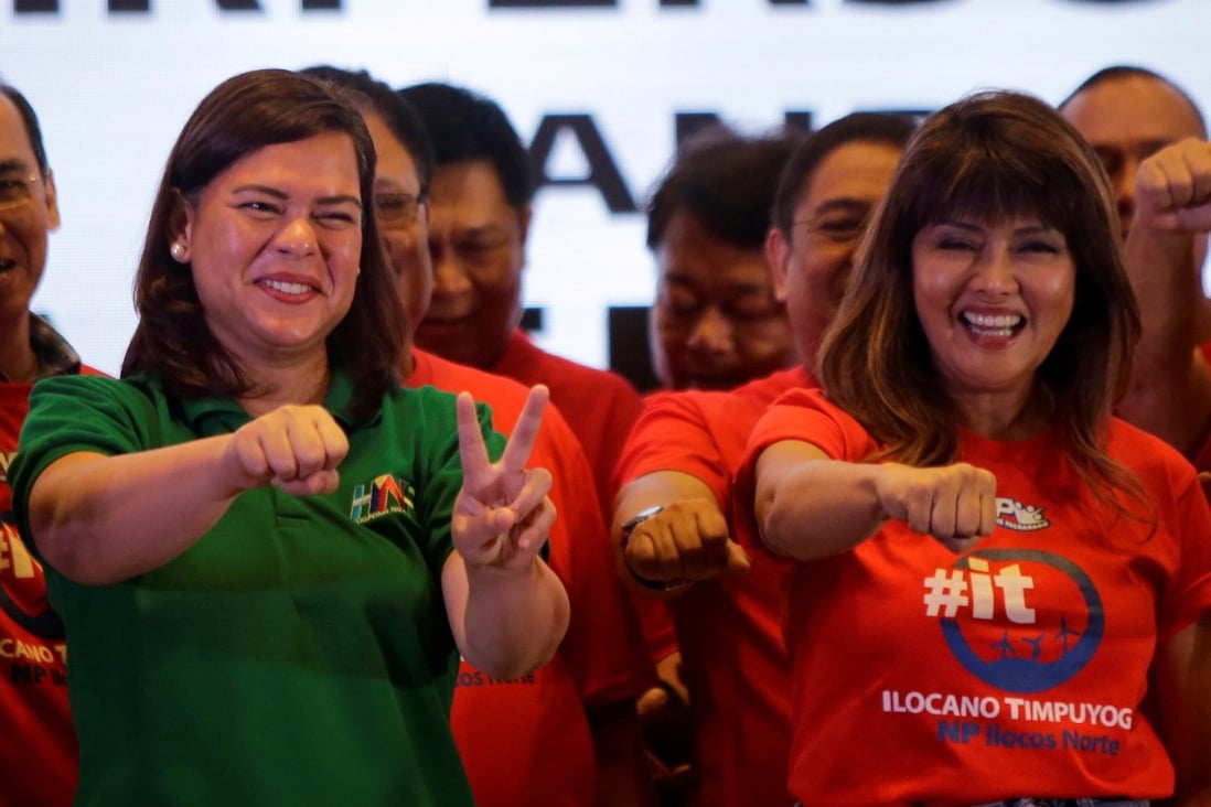 Sara Duterte (left) will run for vice-president in elections next May. Photo: Reuters