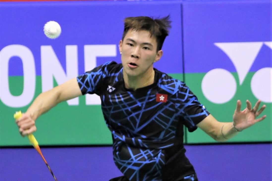 Lee Cheuk-yiu in action during his singles semi-final at Yonex-Sunrise Hong Kong Open, in Hong Kong Coliseum. 17NOV19