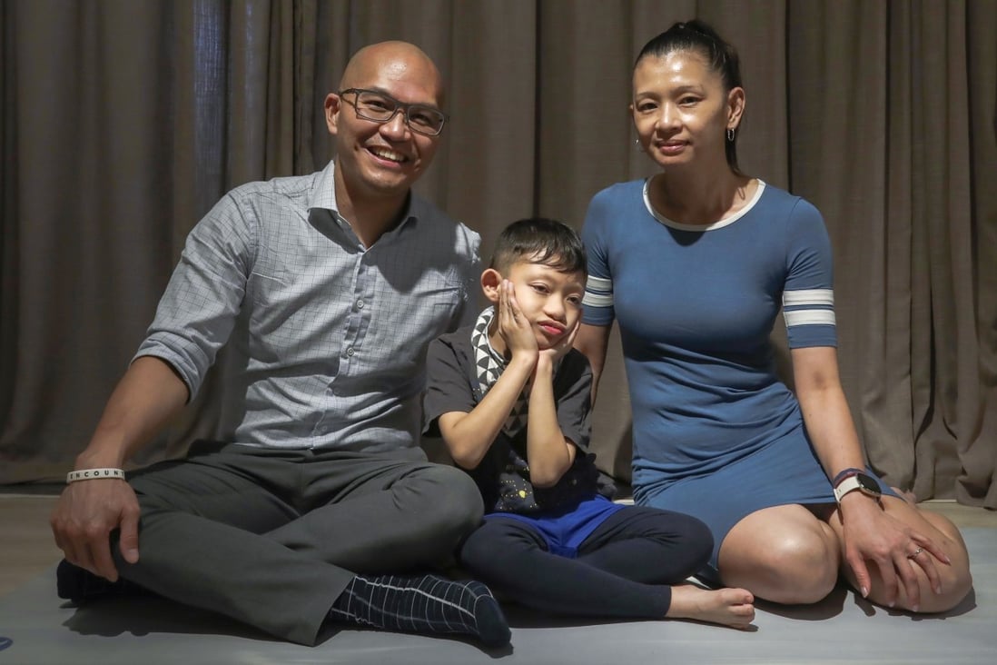 Ivan and Tina Chung with nine-year-old son Mattias. Photo: Jonathan Wong