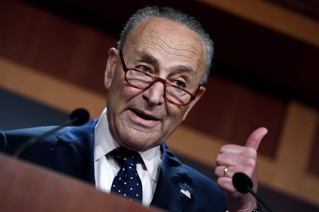 US Senate leader Chuck Schumer said on Monday he will add legislation to boost US competitiveness with China to a massive defence policy bill. Photo: AFP