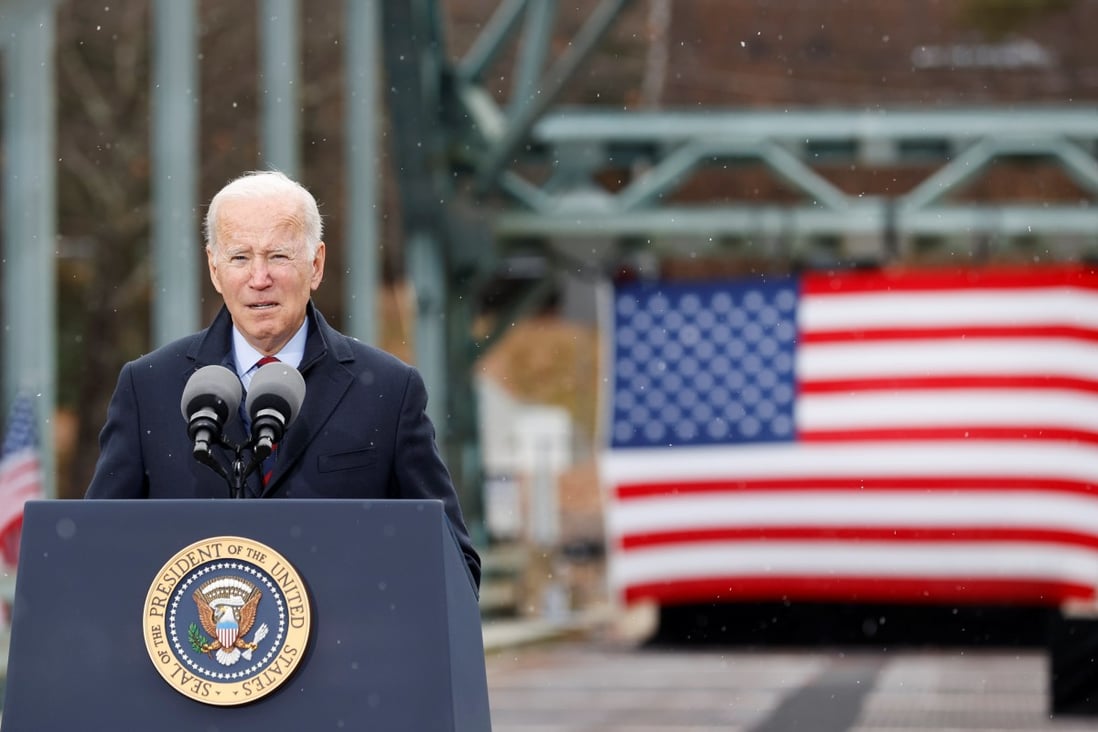 US President Joe Biden delivers a speech in Woodstock, New Hampshire, on Tuesday. Photo: Reuters
