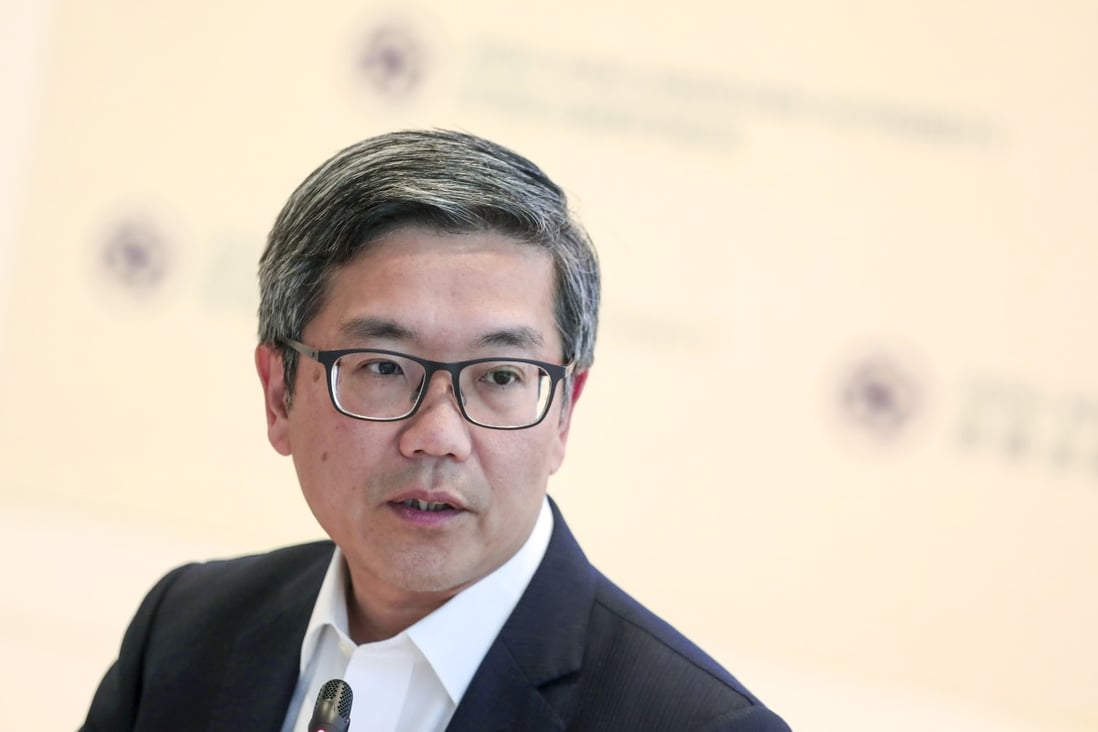 Arthur Yuen Kwok-hang, deputy chief executive of Hong Kong Monetary Authority (HKMA), photographed during a technical briefing on virtual banking at the HKMA Auditorium in Central. Photo: SCMP / Jonathan Wong