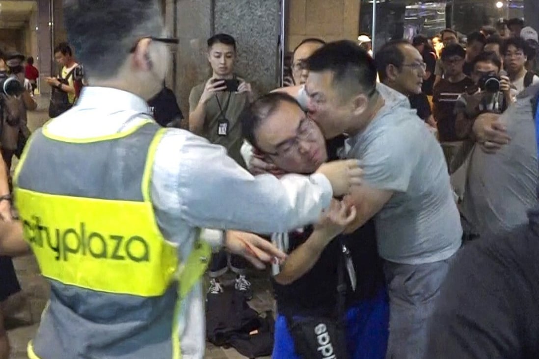 Andrew Chiu is attacked outside the Citygate mall in 2019. Photo: Handout