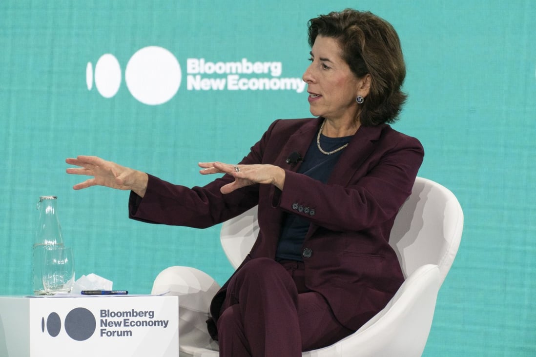 US Commerce Secretary Gina Raimondo attended the Bloomberg New Economy Forum in Singapore on Wednesday. Photo: Bloomberg