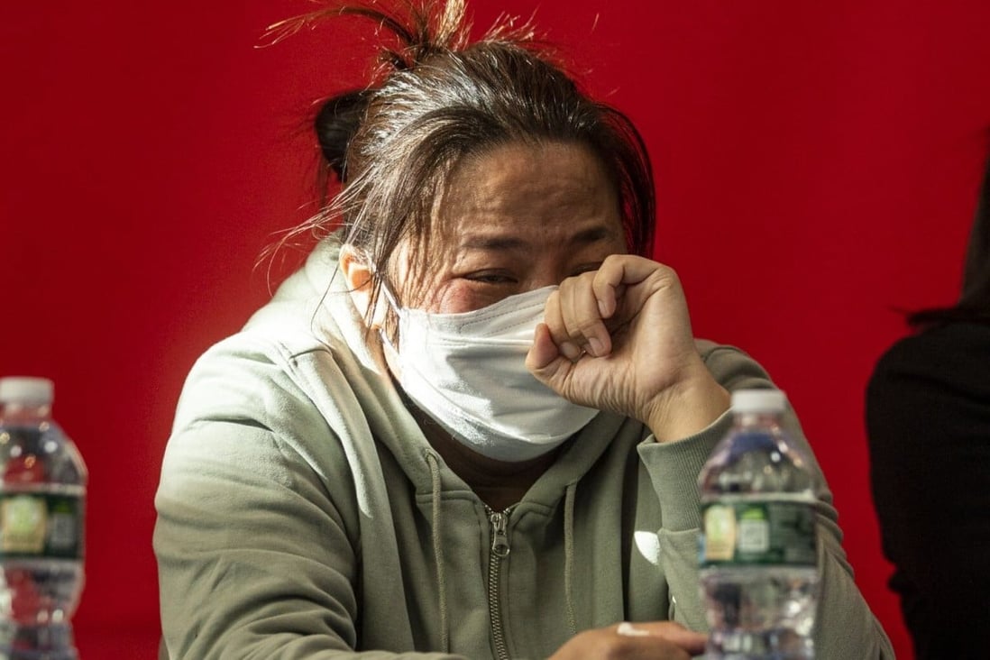 The mother of the female student who was beaten on Philadelphia’s subway, in tears. Photo: TNS