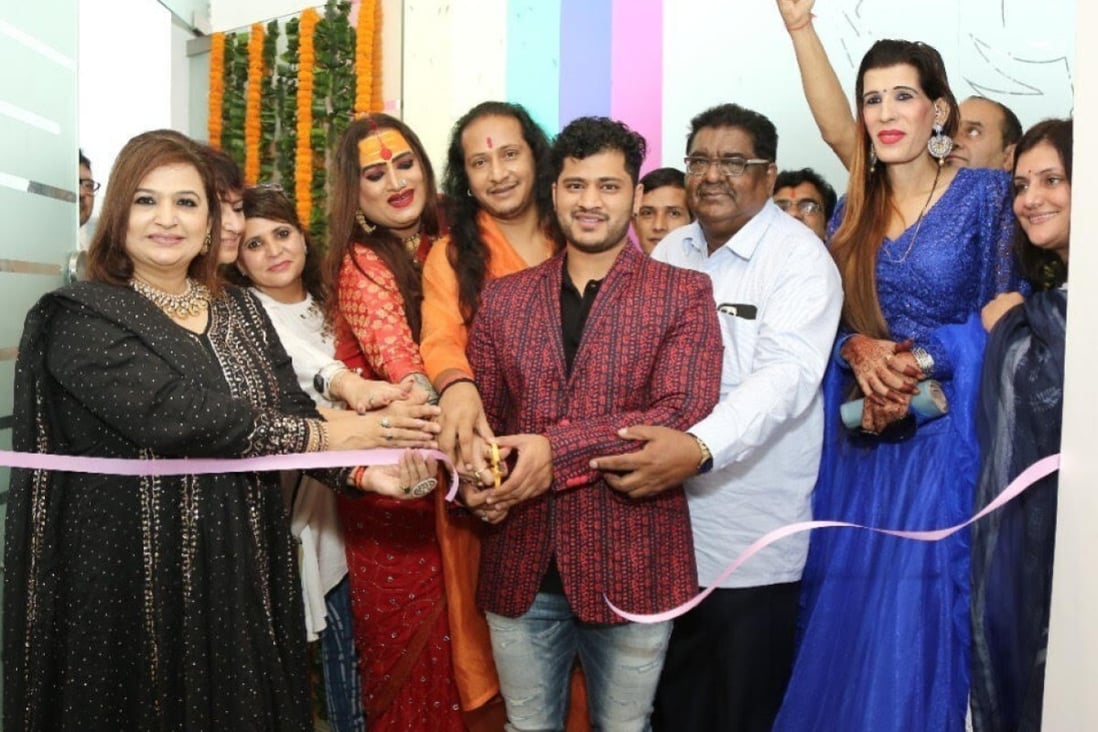 The staff at the opening of La Beauté & Style salon in New Delhi. Photo: Avantika Mehta