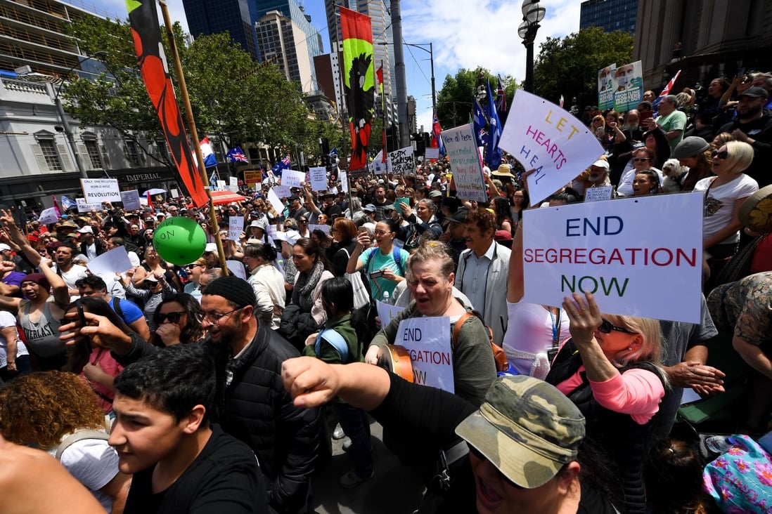 Coronavirus: pro and anti-vaccination protesters in Australia take to