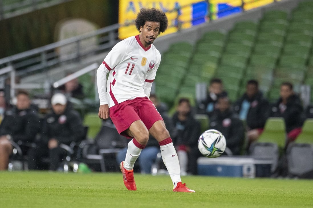 Akram Afif is set to play a key role for Qatar when they make their World Cup debut next year at home, says Qatari football historian Matthias Krug. Photo: Getty Images
