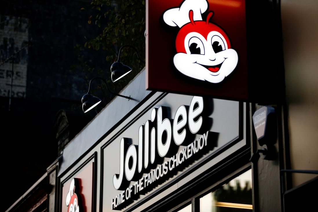The name sign of the first Jollibee restaurant in the UK is seen, in London on October 20, 2018. Photo: Reuters