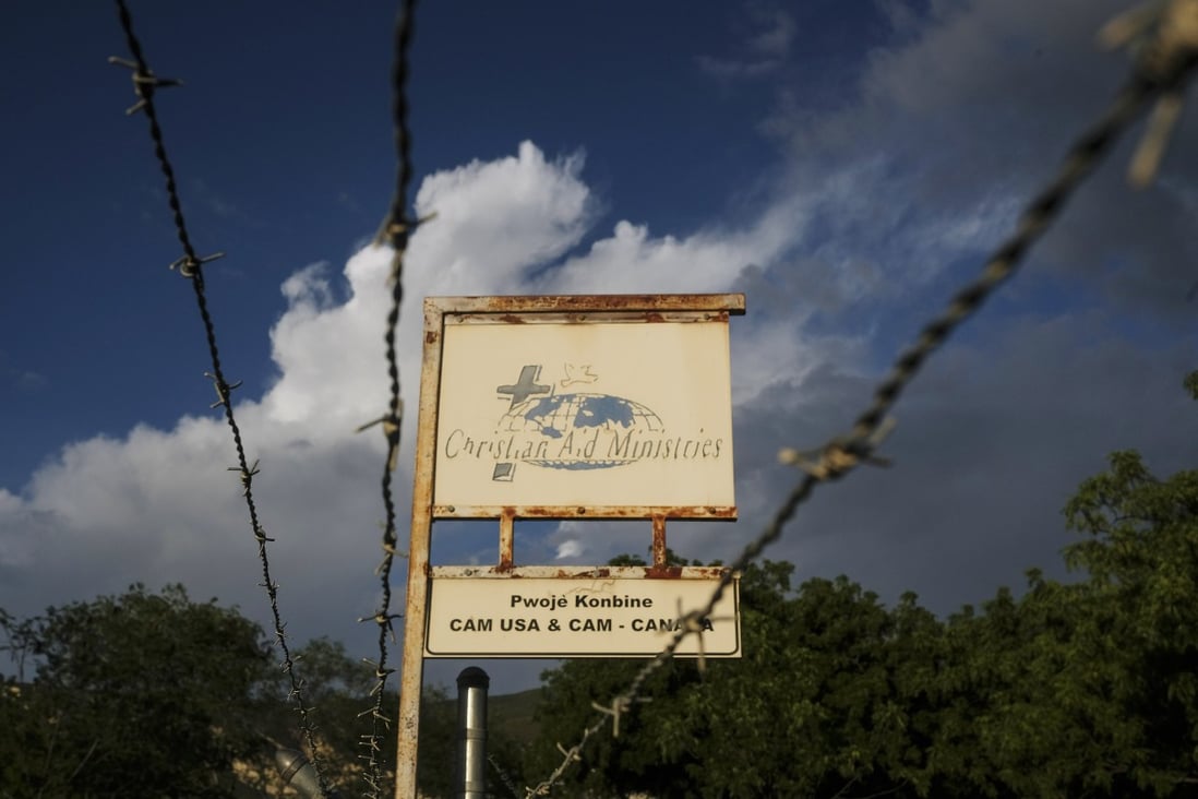 A sign outside Christian Aid Ministries in Titanyen, Haiti. Photo: AP