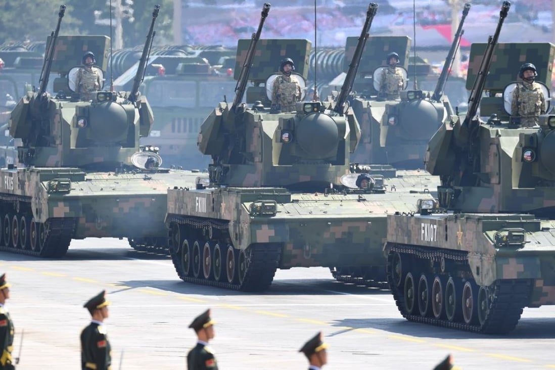 An anti-aircraft artillery attends the military parade in Beijing to mark the 70th anniversary of the victory of the Chinese People's War of Resistance against Japanese Aggression and the World Anti-Fascist War. Photo: Xinhua