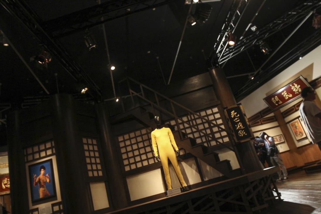 The yellow jumpsuit on display in Hong Kong. Photo: SCMP Pictures