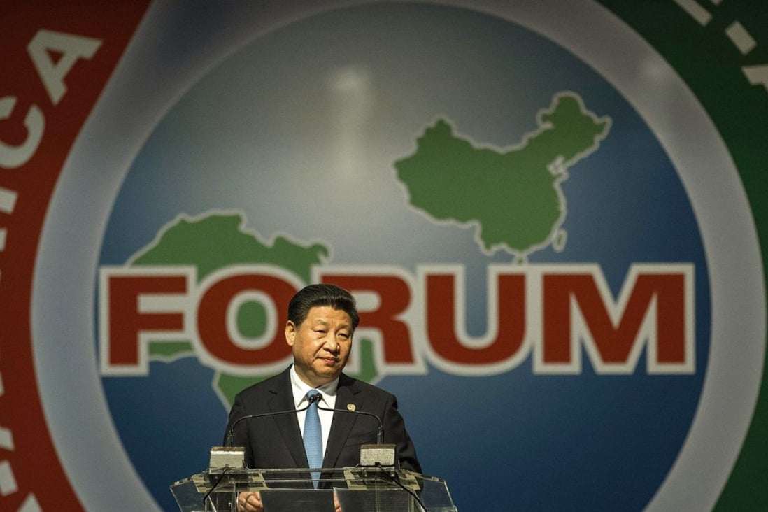 Chinese President Xi Jinping delivers a speech during the opening session of the Forum on Africa and China Cooperation in Johannesburg on Friday. Photo: AFP