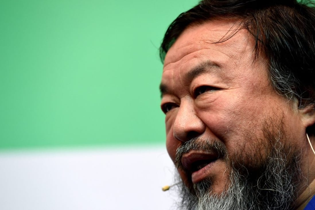 The Chinese artist at the preview of his “Andy Warhol/Ai Weiwei” exhibition in Melbourne. Photo: EPA