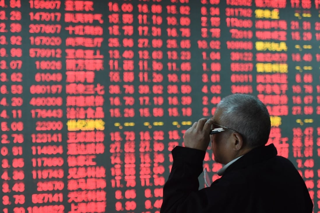 An investor looks through stock information in Hangzhou in China's Zhejiang Province. Chinese developer Future Land recently succeeded in switching its listing to the country’s A-share market from the country’s B-share market. Photo: Xinhua