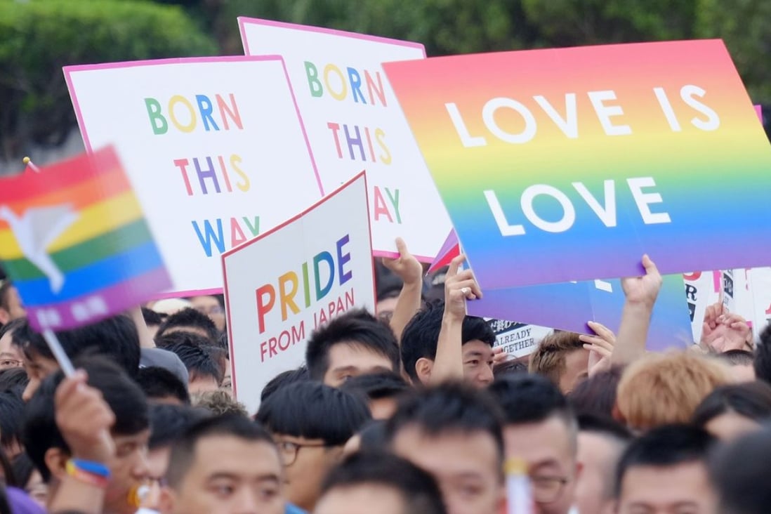 Taiwanese people join Taipei’s annual gay rights parade. Photo: AFP