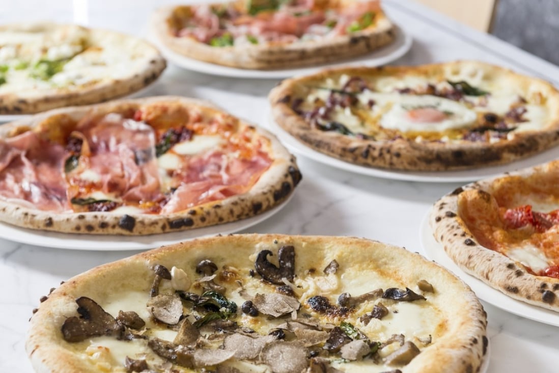 A selection of thin-crust pizzas at Ciao Chow in Lan Kwai Fong.
