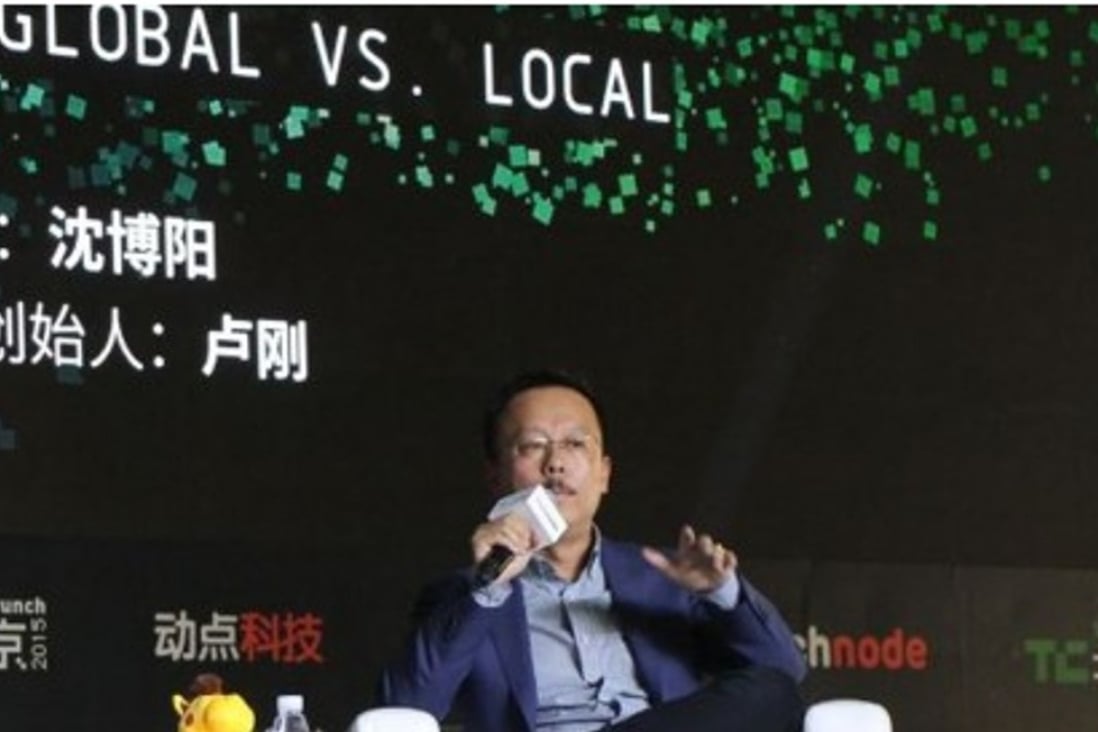 Derek Shen, CEO of LinkedIn China, speaks about localisation at TechCrunch Beijing in November. The company launched last year with a Chinese-language site but has found it hard to attract users. Photo: Zen Soo