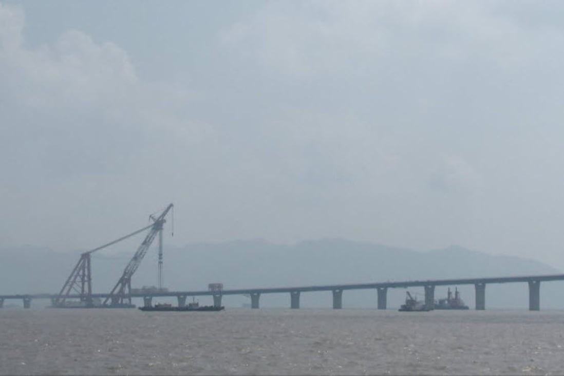 The Hong Kong-Zhuhai-Macau bridge under construction. Photo: SCMP Pictures