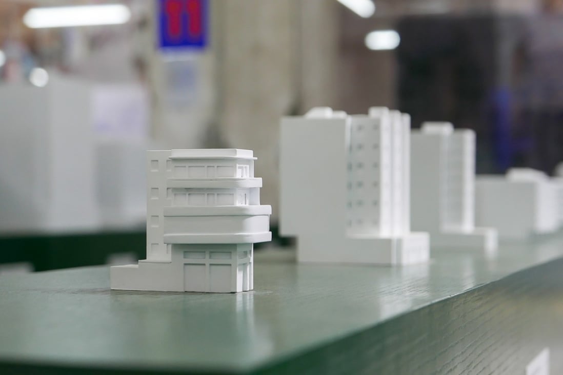 Typology, an exhibit by Swiss architects Emanuel Christ and Christoph Gantenbein at the Bi-City Biennale of Urbanism\Architecture (UABB) features scale models of Hong Kong’s most typical buildings. Photo: SCMP Pictures