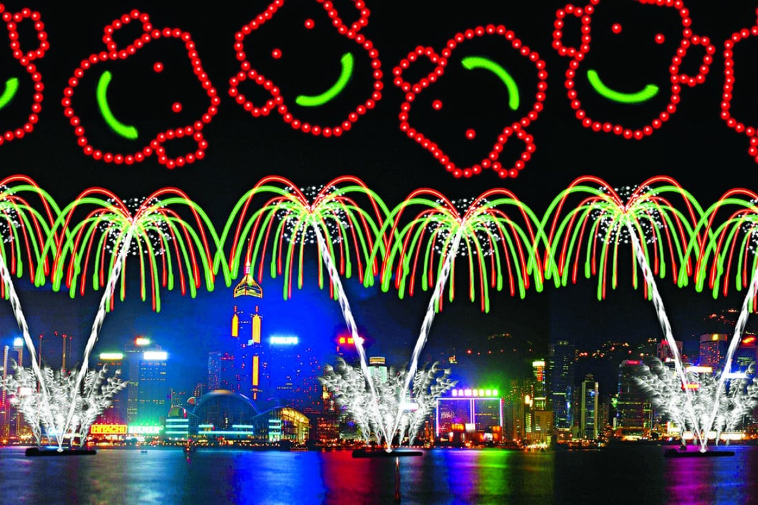 Dancing, smiling monkeys will be featured in the fireworks display in Hong Kong in Chinese New Year celebrations next month. Photo: Government of Hong Kong.