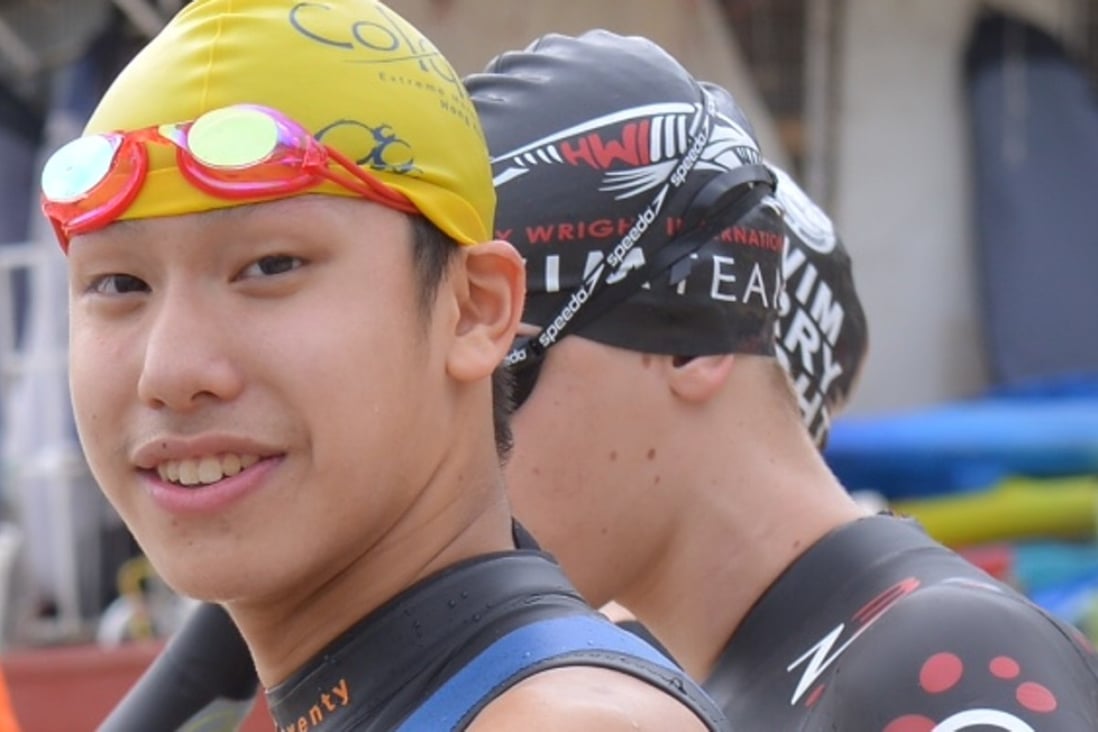 Singha Chau is the youngest to complete the Cold Half, clocking a record time of three hours, four minutes and 31 seconds, at Deep Water Bay on Saturday. Photo: SCMP Pictures