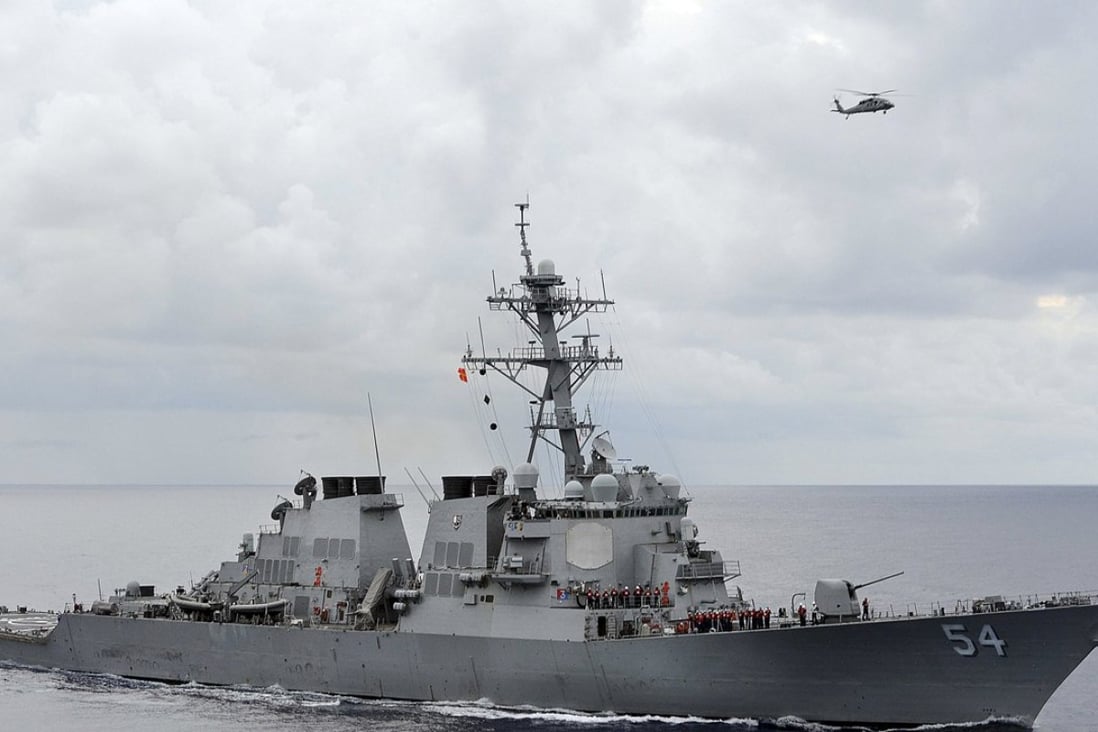 A file photo of the US Navy’s guided-missile destroyer USS Curtis Wilbur. The American warship sailed within 12 nautical miles of Triton Island, part of the Paracel Islands in the South China Sea, on Saturday. Photo: Reuters