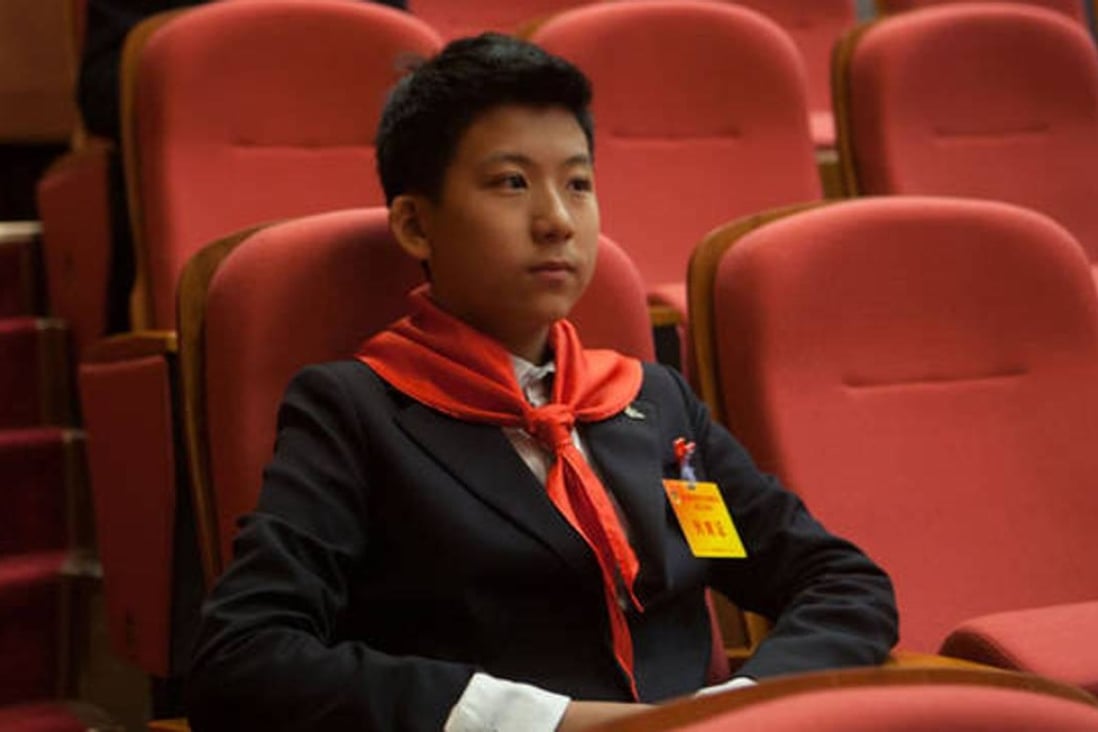Liu Bo, 13, at the political advisory meeting in Shenzhen. Photo: SCMP Pictures