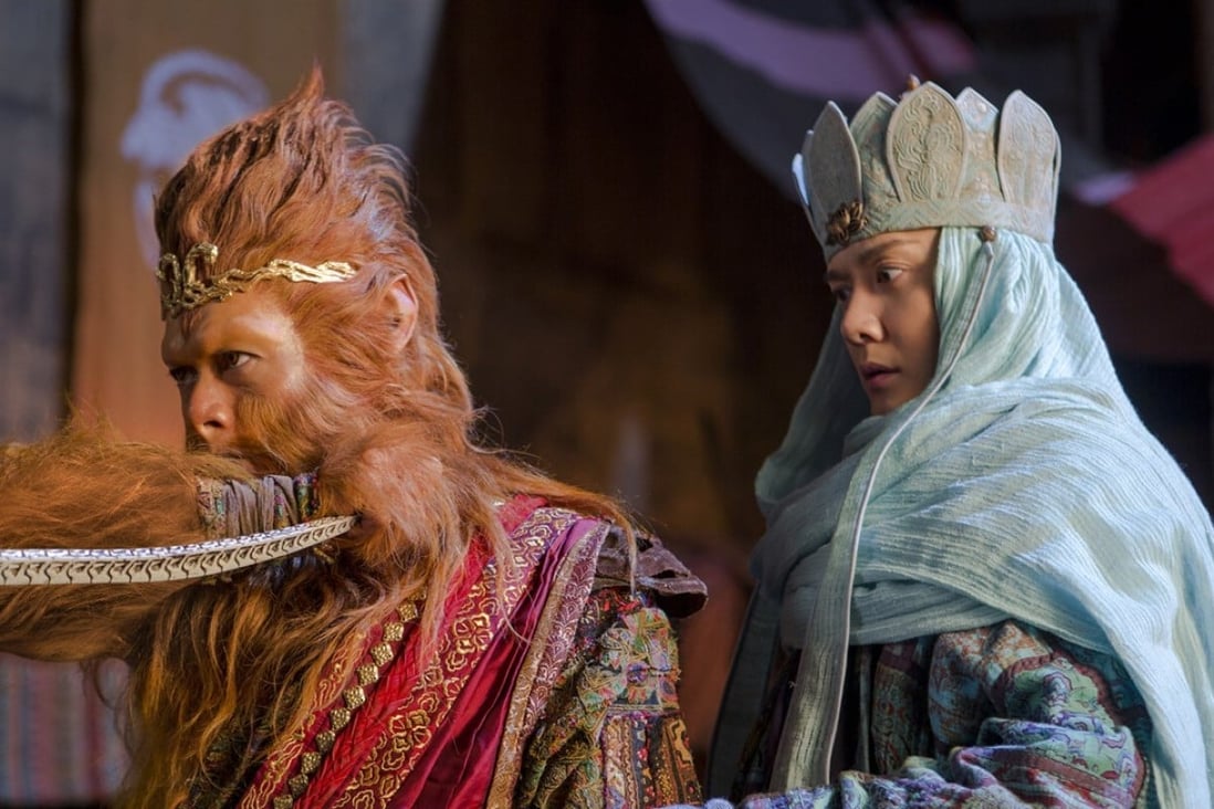 Aaron Kwok (left) and William Feng play the Monkey King and his master in The Monkey King 2 (Category IIA; Cantonese). Directed by Soi Cheang, the film also stars Gong Li. 