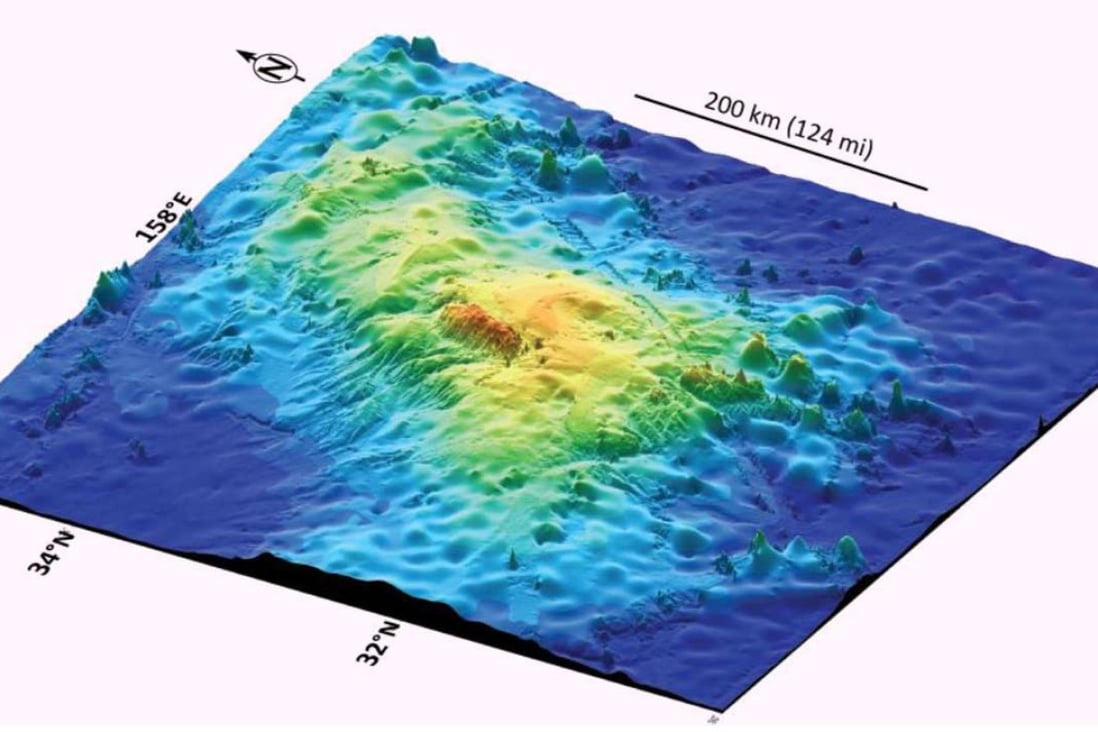 A 3D map of the Tamu Massif formation, believed to have been created 145 million years ago. Credit: International Ocean Discovery Programme