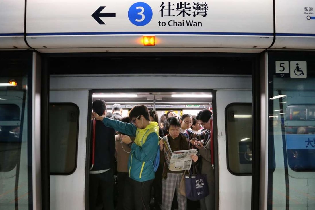 Passengers on an overcrowded train face higher fares in June. Photo: K.Y. Cheng