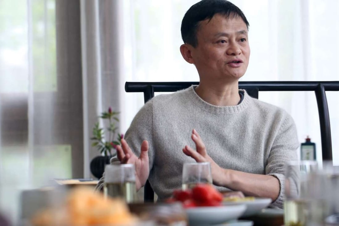 Alibaba Group chairman Jack Ma relaxes at breakfast in Hangzhou, China. Photo: Sam Tsang