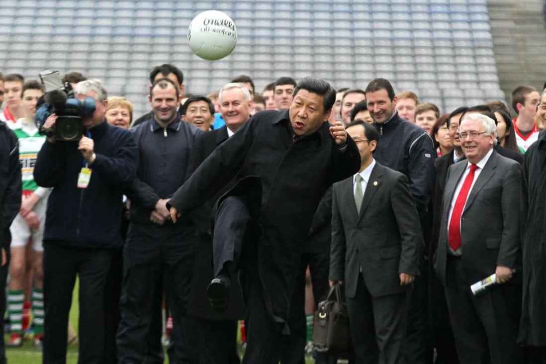 A file photo of China’s President Xi Jinping showing off his moves as he visits a park in Dublin. Photo: AFP
