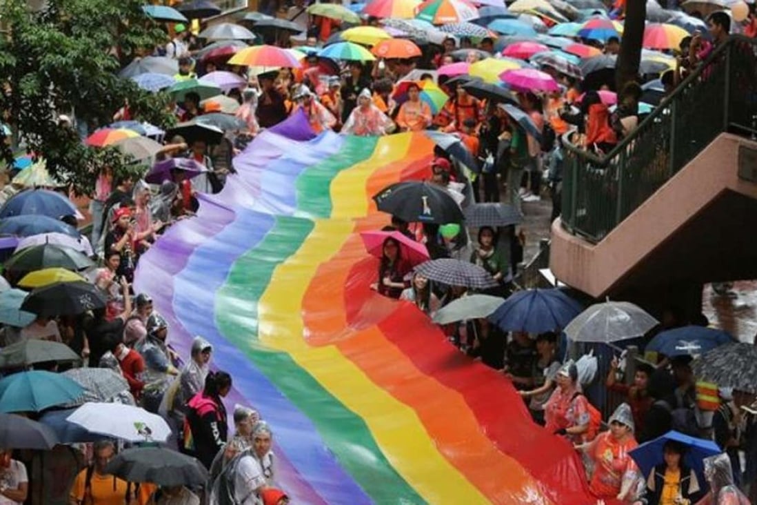 The Hong Kong gay pride march in Causeway Bay, 2014. Photo: Sam Tsang
