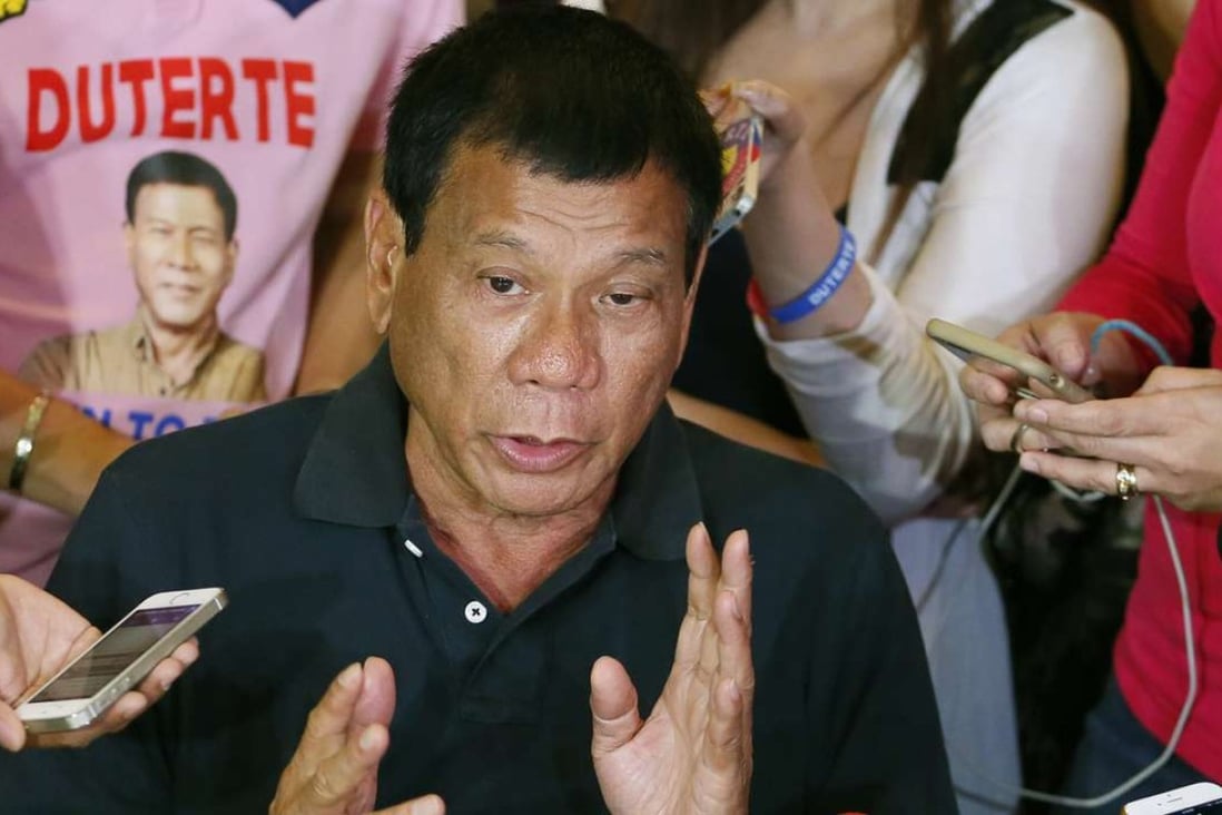 Presidential candidate Rodrigo Duterte. Photo: AP
