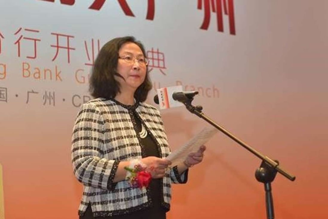 Chong Hing vice-chairwoman Margaret Leung at the opening ceremony for the bank’s Guangzhou branch. Photo: SCMP Pictures