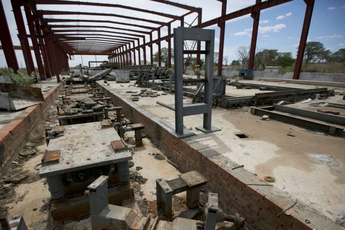 A railroad factory in ruins after it was abandoned by its Chinese managers in Zaraza, Guarico state, Venezuela, in this file photo from March. Photo: AP
